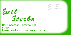 emil sterba business card